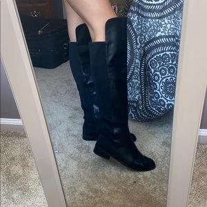 Over the knee black boots